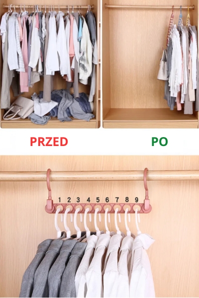 Organizer do szafy na wieszaki ubrania 2 sztuki szary