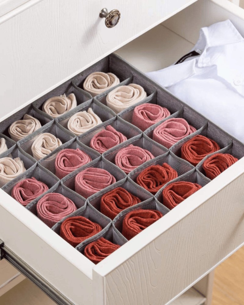 Organizer do szuflady na bieliznę i skarpetki ZESTAW 4 sztuki