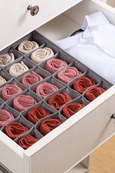 Organizer do szuflady na bieliznę i skarpetki ZESTAW 4 sztuki
