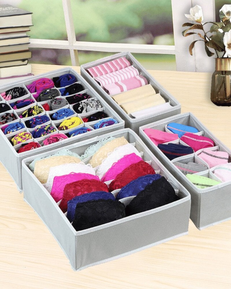Organizer do szuflady na bieliznę i skarpetki ZESTAW 4 sztuki