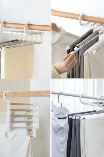 Wieszak na 5 par spodni składany i praktyczny