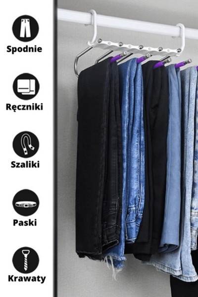 Wieszak na 5 par spodni składany i praktyczny