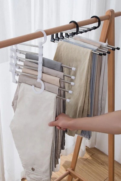 Wieszak na 5 par spodni składany i praktyczny