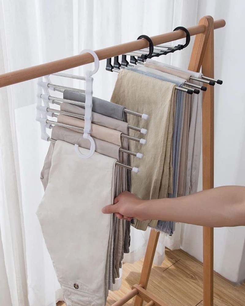 Wieszak na 5 par spodni składany i praktyczny