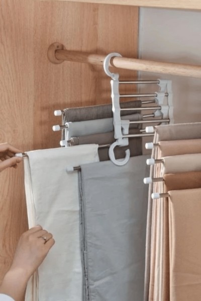 Wieszak na 5 par spodni składany i praktyczny