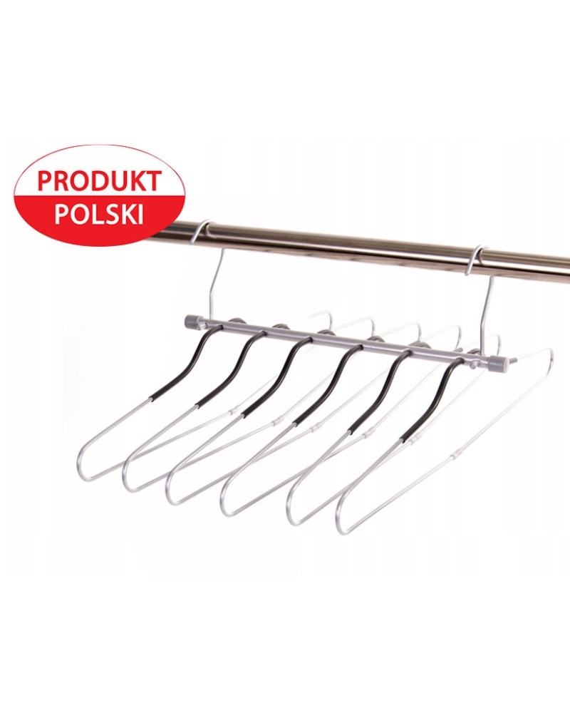 Wieszak na koszule metalowy składany 6w1