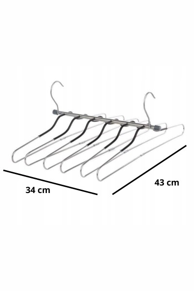 Wieszak na koszule metalowy składany 6w1