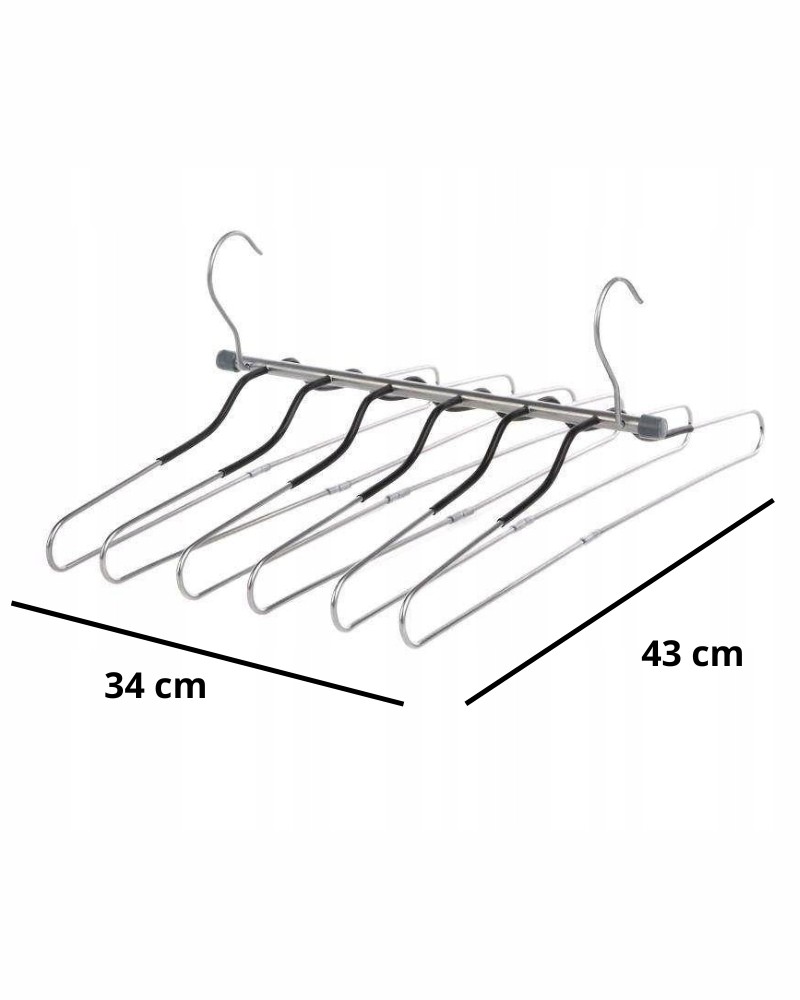 Wieszak na koszule metalowy składany 6w1