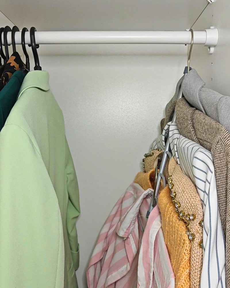 Wieszak na koszule metalowy składany 6w1