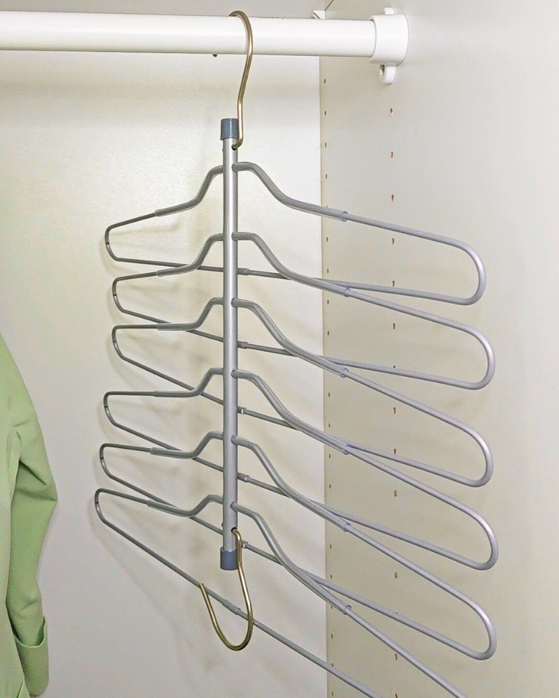 Wieszak na koszule metalowy składany 6w1