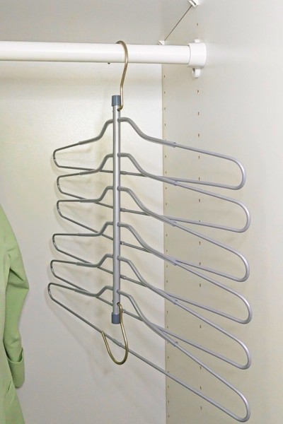 Wieszak na koszule metalowy składany 6w1