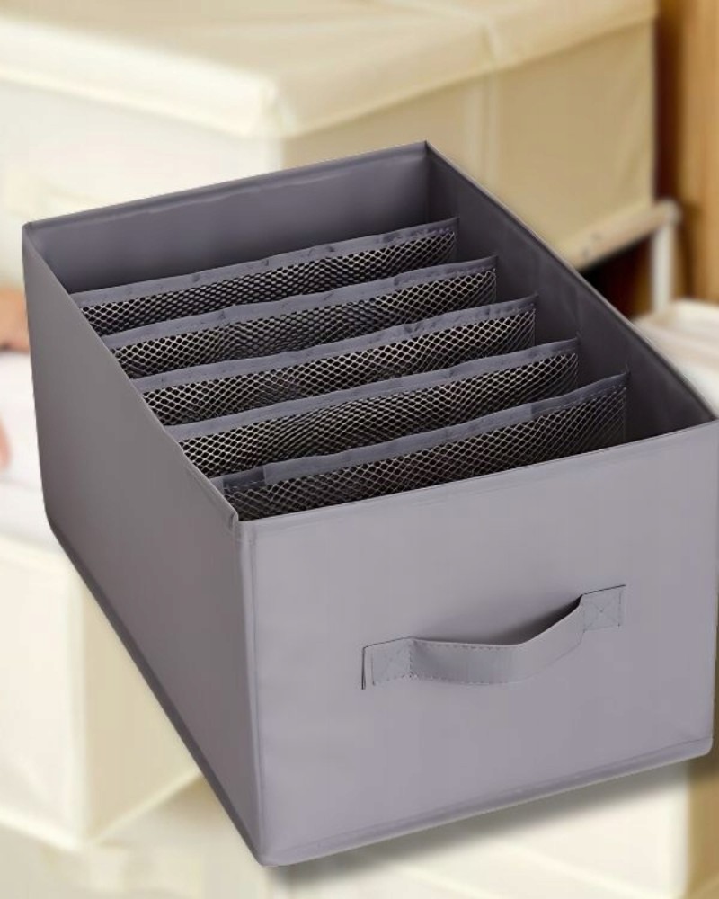 Organizer na ubrania spodnie na 9 par z przegrodami do szafy na półkę