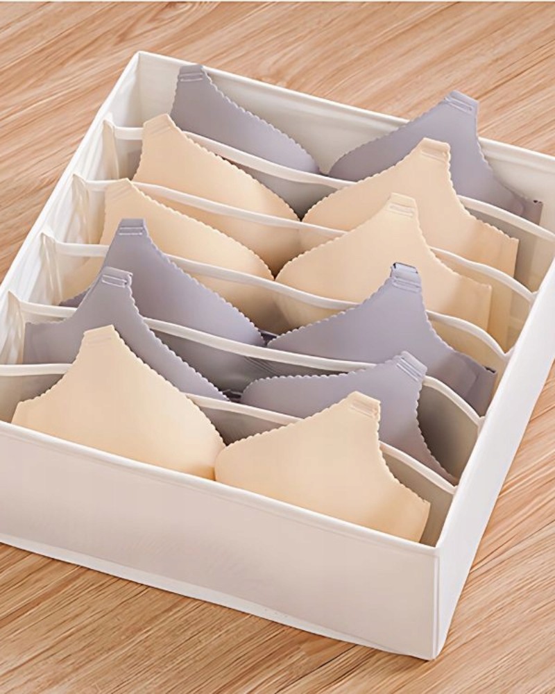 Organizer na staniki 6 przegród szary