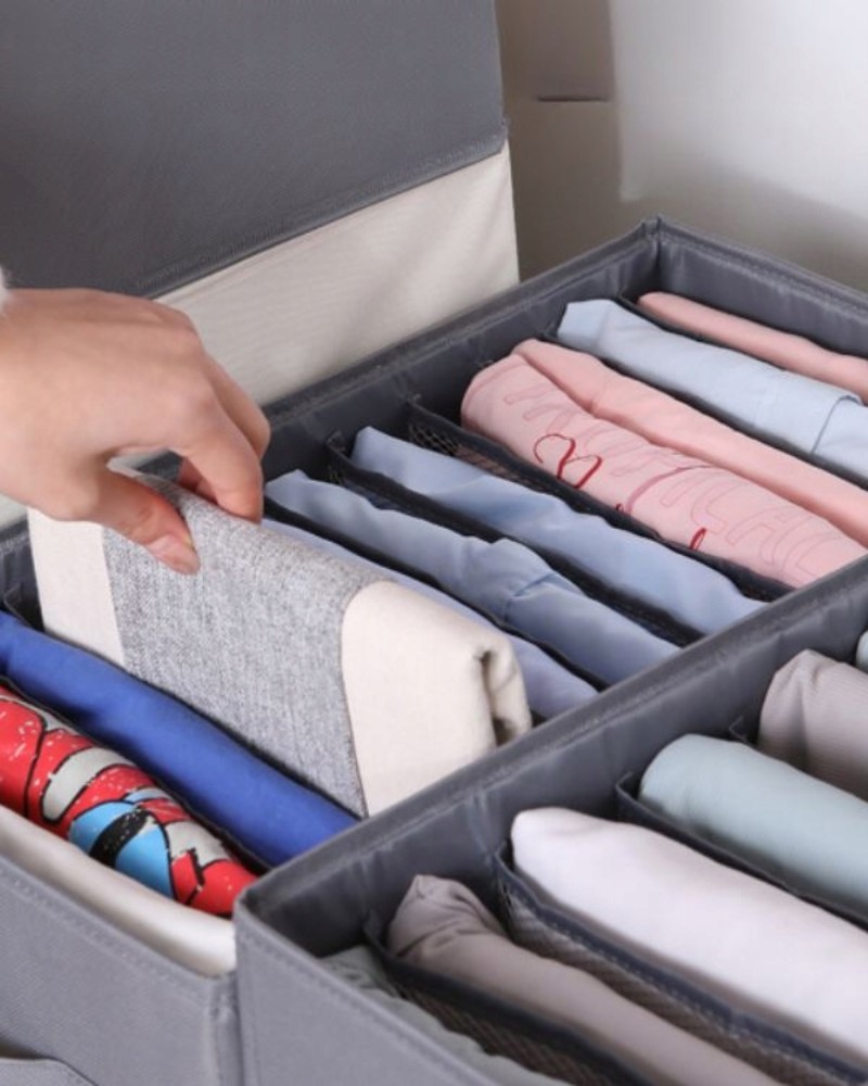 Organizer na ubrania spodnie na 9 par z przegrodami do szafy na półkę