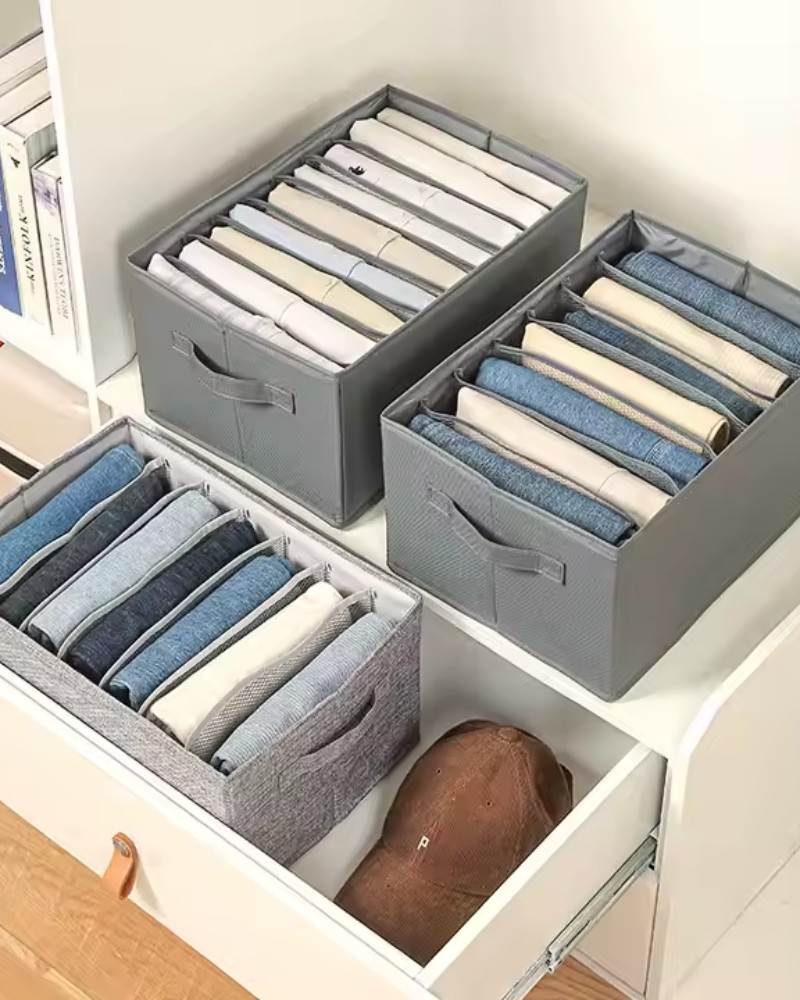 Organizer na ubrania spodnie na 9 par z przegrodami do szafy na półkę