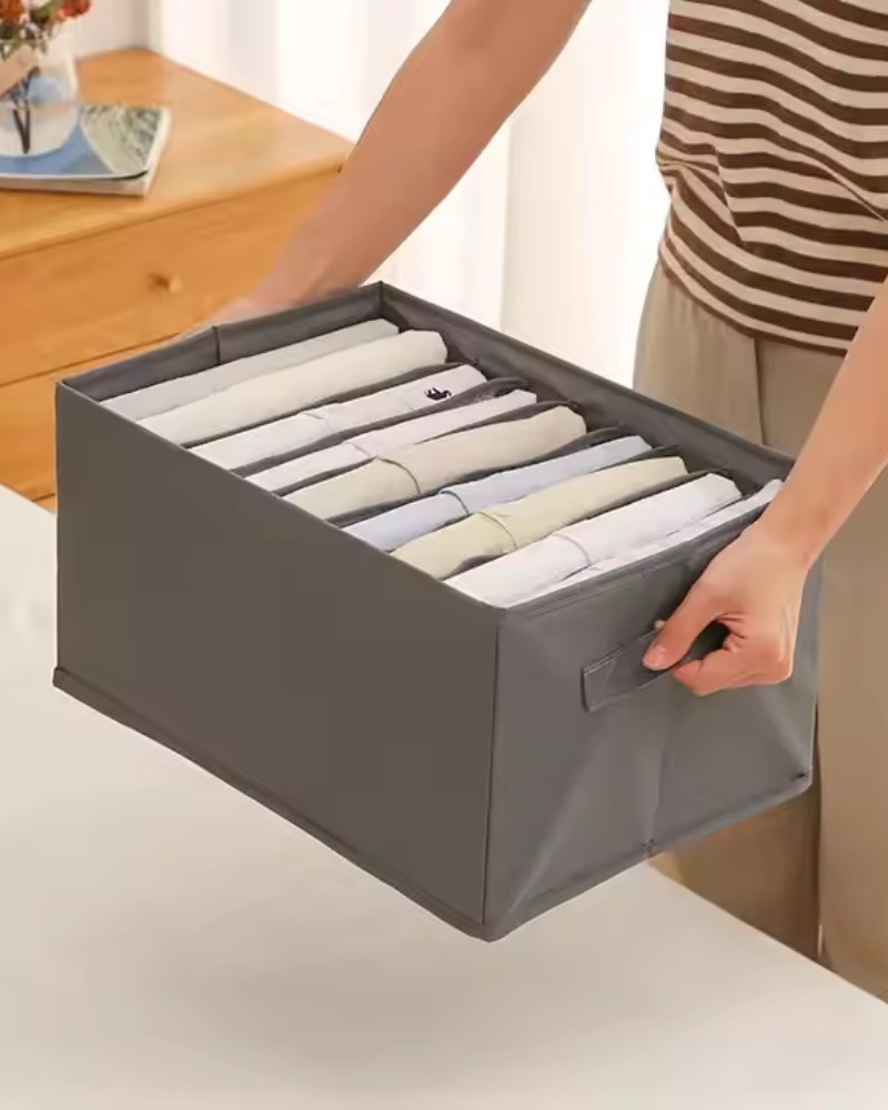 Organizer na ubrania spodnie na 9 par z przegrodami do szafy na półkę