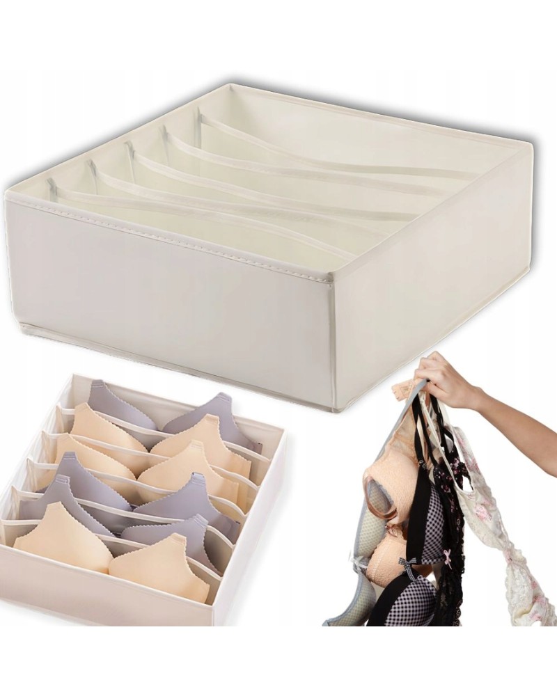 Organizer na staniki 6 przegród szary