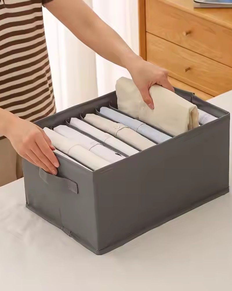 Organizer na ubrania spodnie na 9 par z przegrodami do szafy na półkę