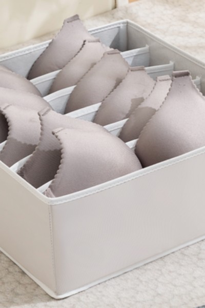 Organizer na staniki 6 przegród szary