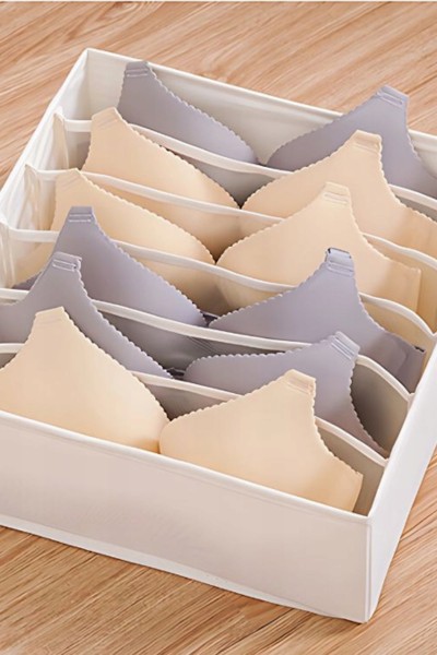 Organizer na staniki 6 przegród szary