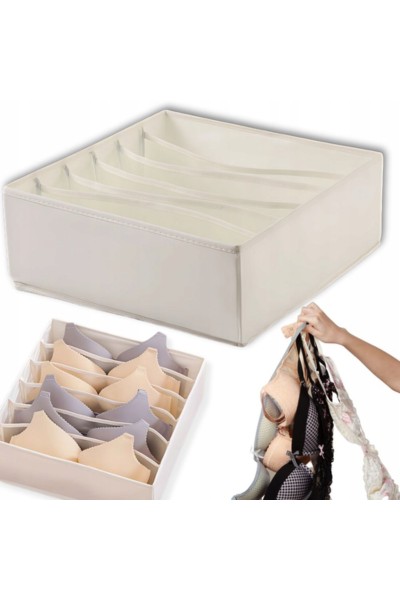 Organizer na staniki 6 przegród szary