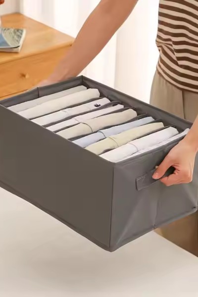 Organizer na ubrania spodnie na 9 par z przegrodami do szafy na półkę