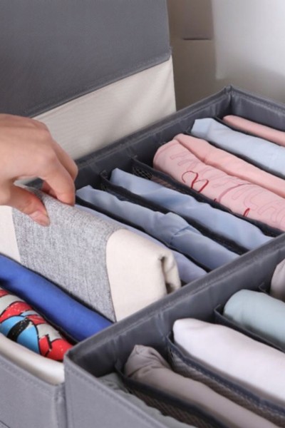 Organizer na ubrania spodnie na 9 par z przegrodami do szafy na półkę