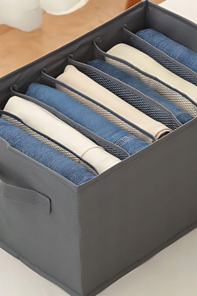 Organizer na ubrania spodnie na 9 par z przegrodami do szafy na półkę