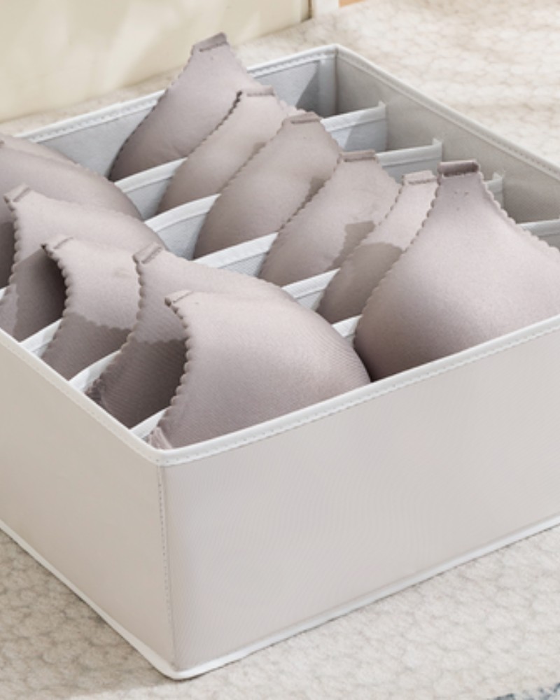 Organizer na staniki 6 przegród szary