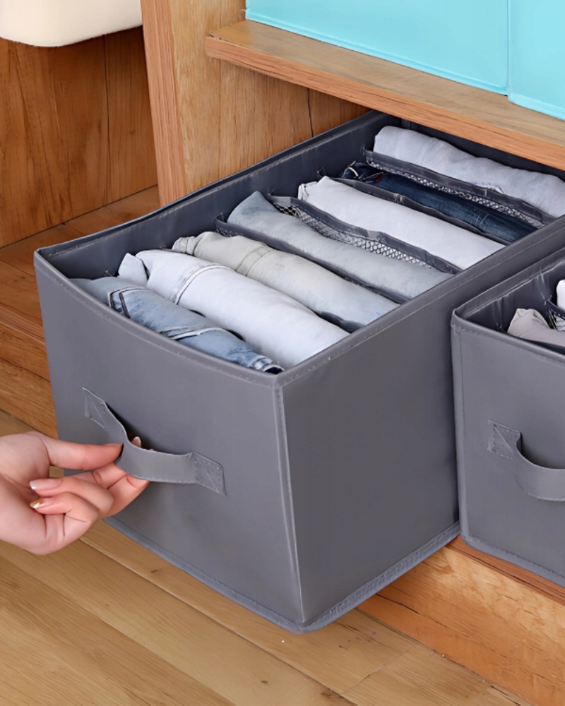 Organizer na ubrania spodnie na 9 par z przegrodami do szafy na półkę