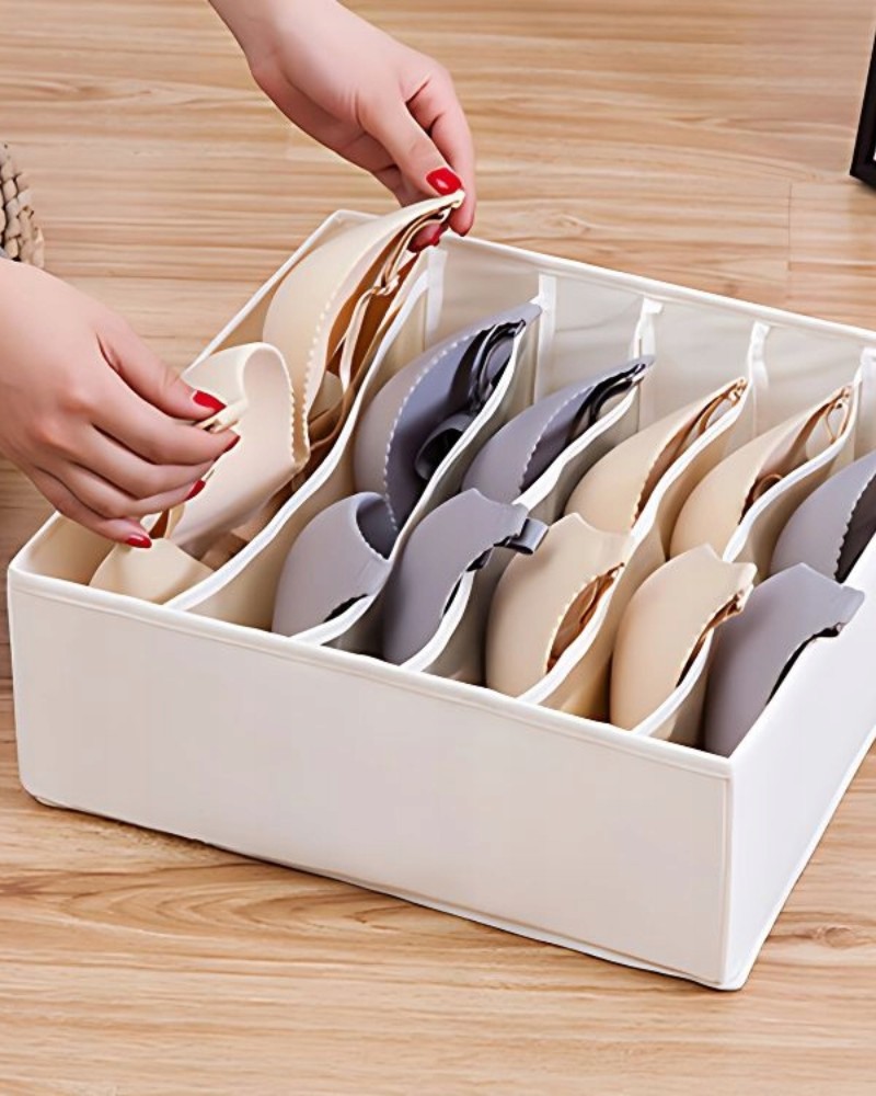 Organizer na staniki 6 przegród szary