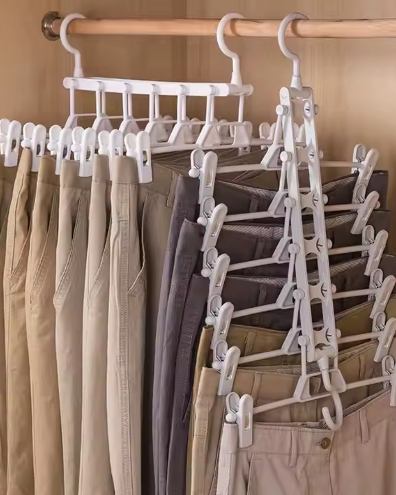 Wieszak na spodnie wielofunkcyjny 6 ramienny