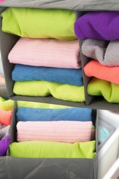 Pudełko organizer na odzież bieliznę ręczniki do szafy szuflady 50x20 cm