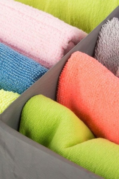 Pudełko organizer na odzież bieliznę ręczniki do szafy szuflady 50x20 cm