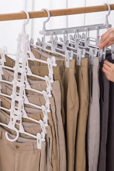 Wieszak na spodnie wielofunkcyjny 6 ramienny