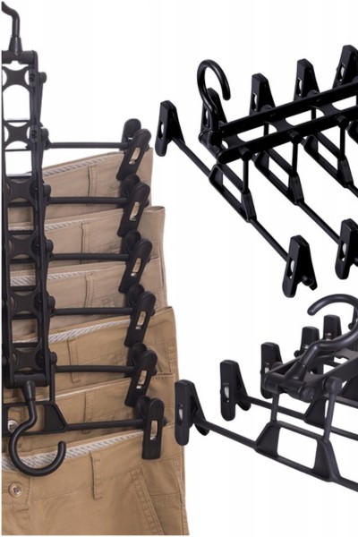 Wieszak na spodnie wielofunkcyjny 6 ramienny