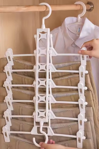 Wieszak na spodnie wielofunkcyjny 6 ramienny