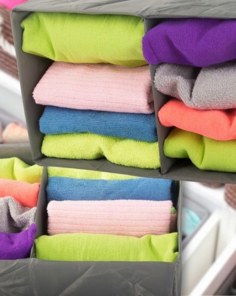 Pudełko organizer na odzież bieliznę ręczniki do szafy szuflady 50x20 cm