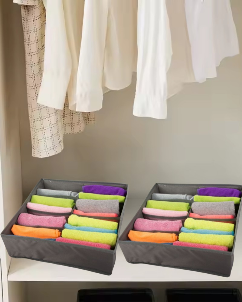 Organizer na ubrania bieliznę do szuflady szafy garderoby 8 przegródek 32x32 cm