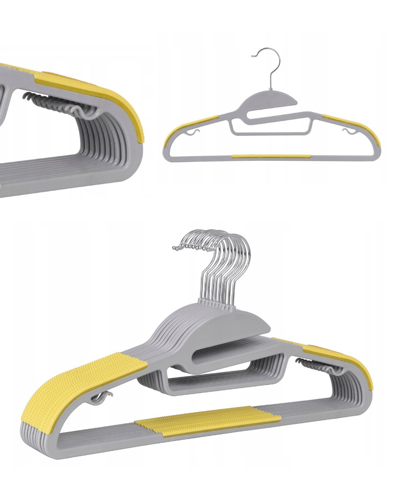 Wieszaki na ubrania antypoślizgowe odzieżowe z nakładką gumową 8+2 GRATIS!