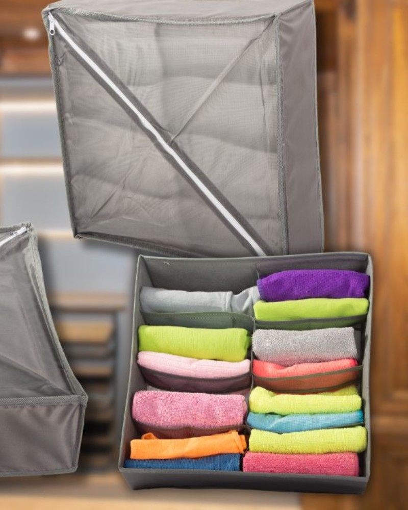 Organizer na ubrania bieliznę do szuflady szafy garderoby 8 przegródek 32x32 cm