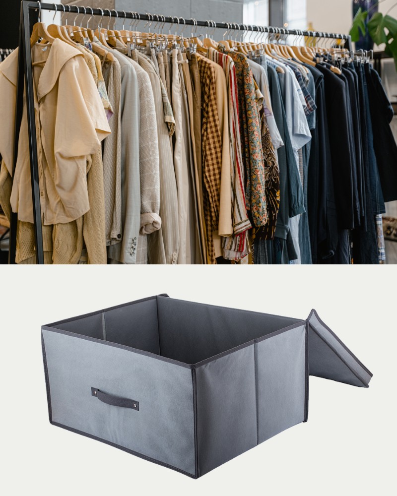 Pojemnik pudełko organizer do szafy na odzież pościel ręczniki zamykany 60x45