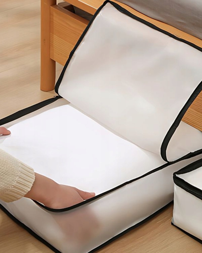 Organizer na pościel ubrania pojemnik na koce kołdrę pokrowiec na suwak 45x60 cm
