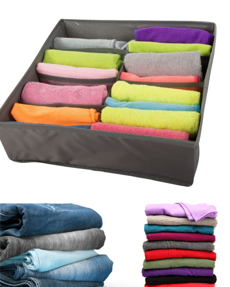 Organizer na ubrania bieliznę do szuflady szafy garderoby 8 przegródek 32x32 cm