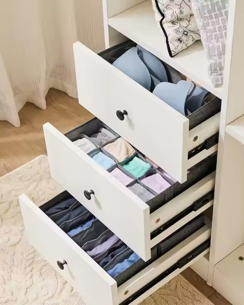 Organizer na ubrania bieliznę do szuflady szafy garderoby 8 przegródek 32x32 cm