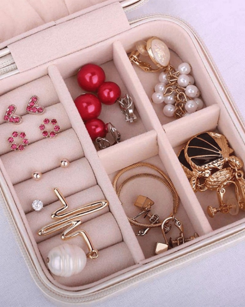 Szkatułka kuferek organizer na biżuterię podróżna 10 cm x 10 cm