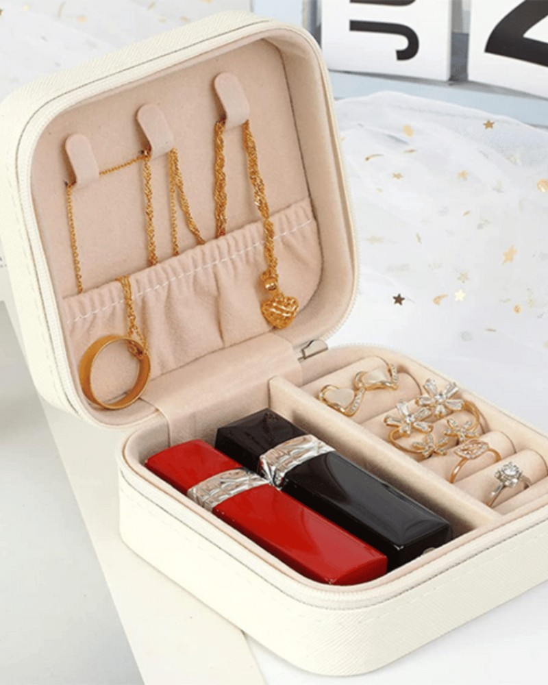 Szkatułka kuferek organizer na biżuterię podróżna 10 cm x 10 cm