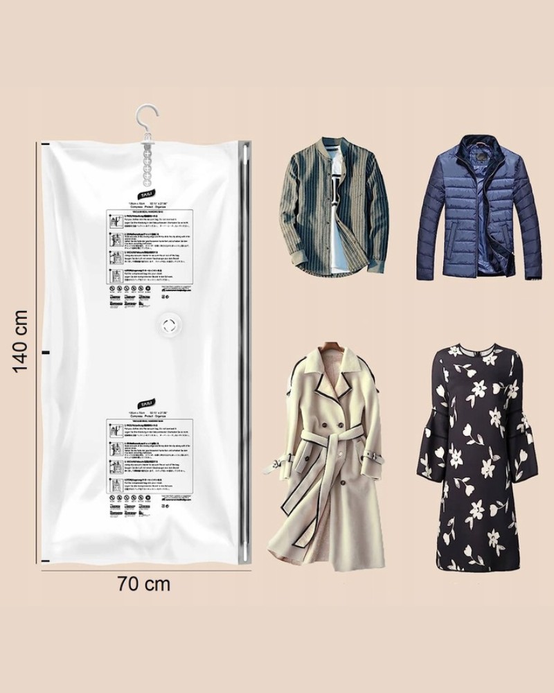 Worek próżniowy z wieszakiem 70x140 na ubrania płaszcze, kurtki