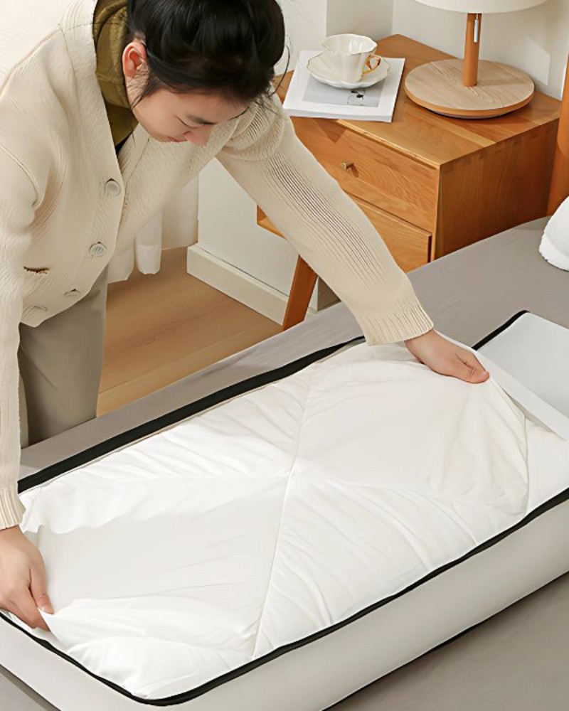 Organizer na pościel ubrania pojemnik na koce kołdrę pokrowiec na suwak 45x60 cm