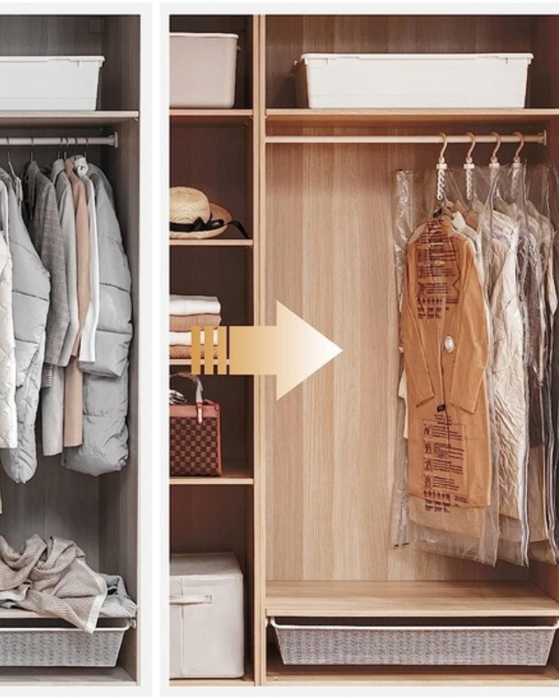 Worek próżniowy z wieszakiem 70x140 na ubrania płaszcze, kurtki